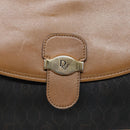 Christian Dior Chain Shoulder Bag PVC Leather Black Brown gold Auth ep5515-17