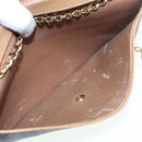 Christian Dior Chain Shoulder Bag PVC Leather Black Brown gold Auth ep5515-11