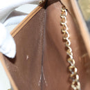 Christian Dior Chain Shoulder Bag PVC Leather Black Brown gold Auth ep5515-20