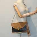 Christian Dior Chain Shoulder Bag PVC Leather Black Brown gold Auth ep5515-21