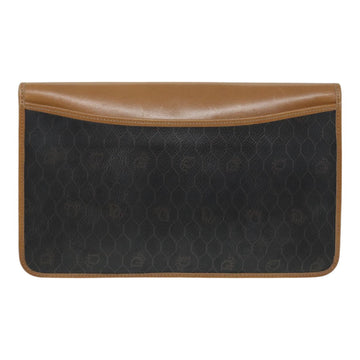 Christian Dior Chain Shoulder Bag PVC Leather Black Brown gold Auth ep5515 - 0