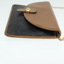Christian Dior Chain Shoulder Bag PVC Leather Black Brown gold Auth ep5515-3