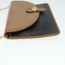 Christian Dior Chain Shoulder Bag PVC Leather Black Brown gold Auth ep5515-4