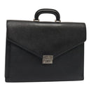 BURBERRY Business Bag Leather Black Silver Auth ep5521-1