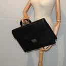 BURBERRY Business Bag Leather Black Silver Auth ep5521-24