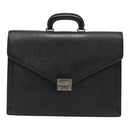 BURBERRY Business Bag Leather Black Silver Auth ep5521-13