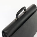 BURBERRY Business Bag Leather Black Silver Auth ep5521-6