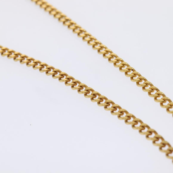 CHANEL Chain Quilted Shoulder Pouch Cotton Gold Red CC Auth ep5533