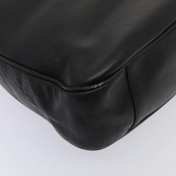 GUCCI Bamboo Shoulder Bag Leather 2way Black Gold 001 1998 1577 Auth ep5534