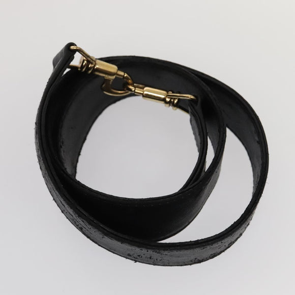 GUCCI Bamboo Shoulder Bag Leather 2way Black Gold 001 1998 1577 Auth ep5534