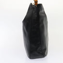 GUCCI Bamboo Shoulder Bag Leather 2way Black Gold 001 1998 1577 Auth ep5534-4