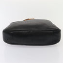 GUCCI Bamboo Shoulder Bag Leather 2way Black Gold 001 1998 1577 Auth ep5534-5