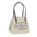 LOUIS VUITTON Cabas PM Tote Bag Canvas White Blue M94504 LV Auth ep5538-1