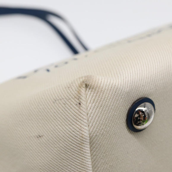 LOUIS VUITTON Cabas PM Tote Bag Canvas White Blue M94504 LV Auth ep5538