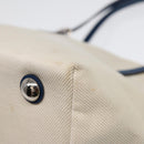 LOUIS VUITTON Cabas PM Tote Bag Canvas White Blue M94504 LV Auth ep5538-15