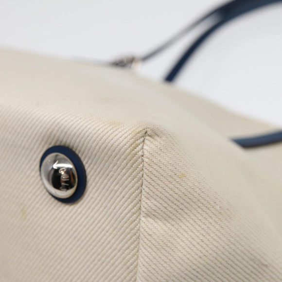 LOUIS VUITTON Cabas PM Tote Bag Canvas White Blue M94504 LV Auth ep5538