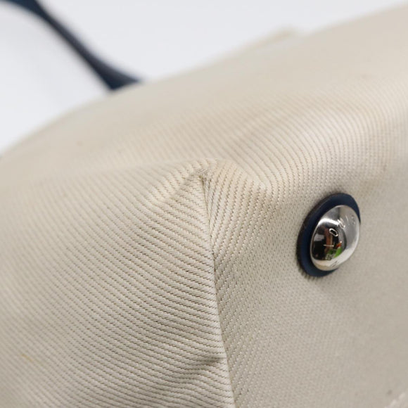 LOUIS VUITTON Cabas PM Tote Bag Canvas White Blue M94504 LV Auth ep5538