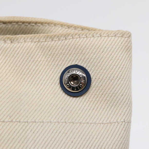 LOUIS VUITTON Cabas PM Tote Bag Canvas White Blue M94504 LV Auth ep5538