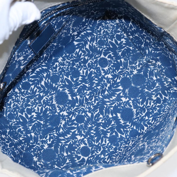 LOUIS VUITTON Cabas PM Tote Bag Canvas White Blue M94504 LV Auth ep5538