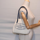LOUIS VUITTON Cabas PM Tote Bag Canvas White Blue M94504 LV Auth ep5538-23