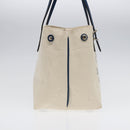 LOUIS VUITTON Cabas PM Tote Bag Canvas White Blue M94504 LV Auth ep5538-4
