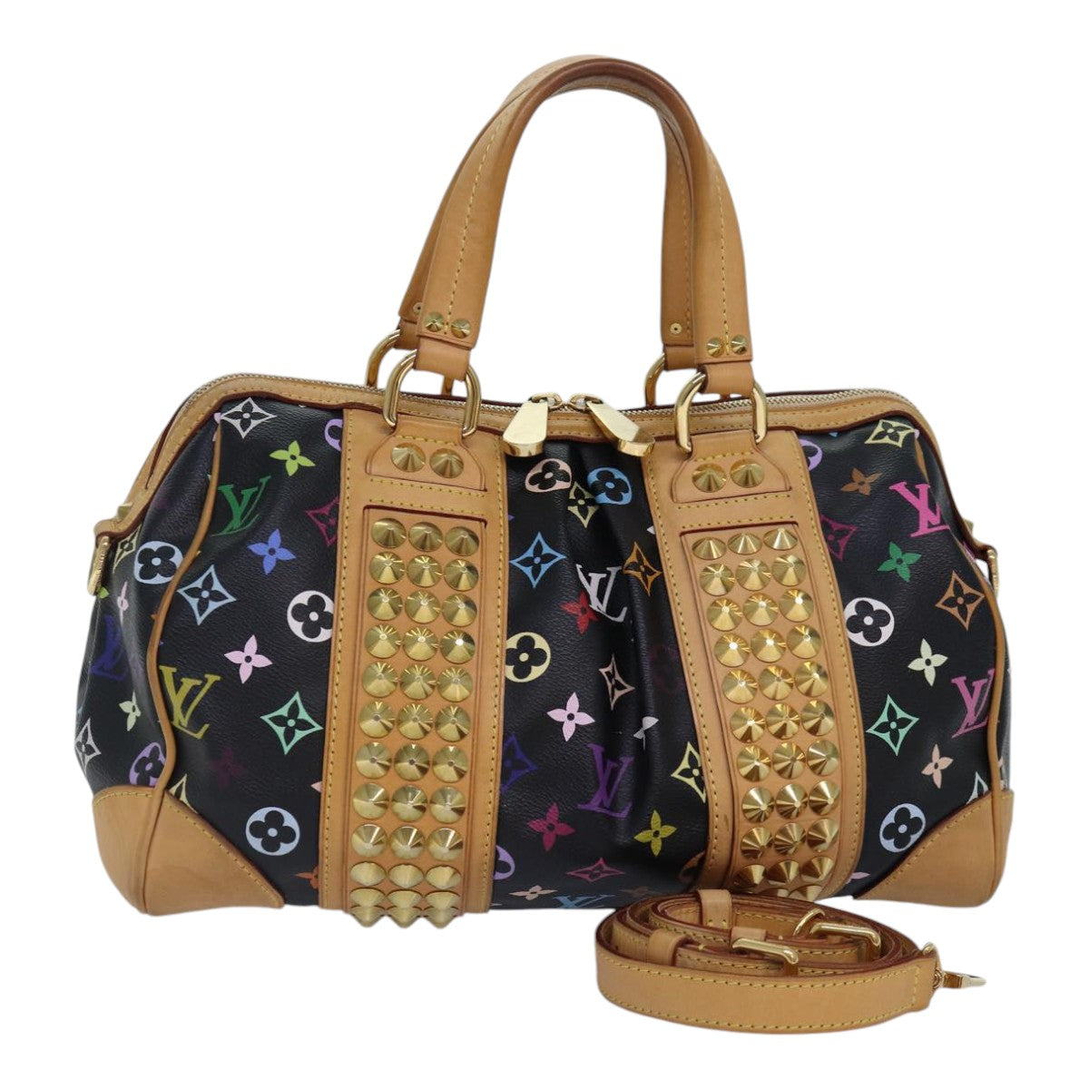 LOUIS VUITTON Monogram Multicolor Courtney MM Bag 2way Black M45642 Auth ep5582