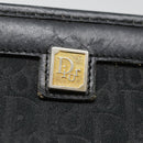 Christian Dior Trotter Canvas Clutch Bag Black Silver Auth ep5605-9