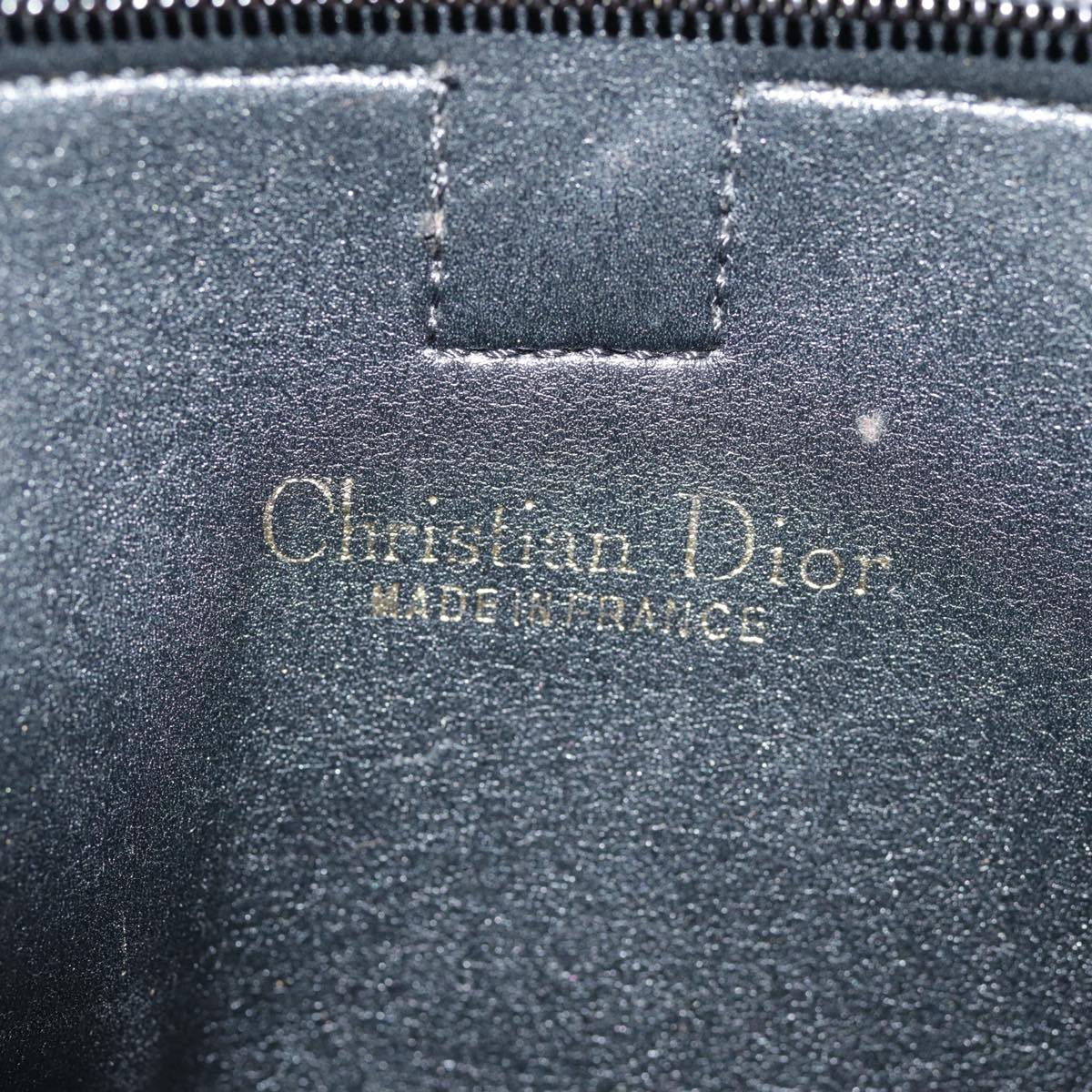 Christian Dior Trotter Canvas Clutch Bag Black Silver Auth ep5605