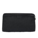 Christian Dior Trotter Canvas Clutch Bag Black Silver Auth ep5605-2