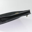 Christian Dior Trotter Canvas Clutch Bag Black Silver Auth ep5605-5