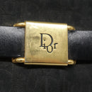 Christian Dior Trotter Canvas Clutch Bag Black Gold Auth ep5606-9