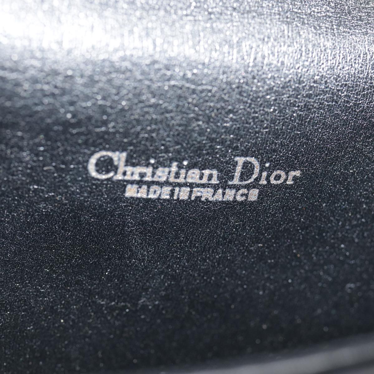 Christian Dior Trotter Canvas Clutch Bag Black Gold Auth ep5606