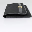 Christian Dior Trotter Canvas Clutch Bag Black Gold Auth ep5606-3