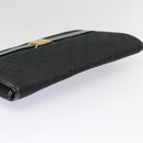 Christian Dior Trotter Canvas Clutch Bag Black Gold Auth ep5606-5