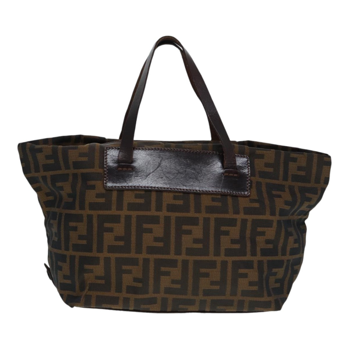 FENDI Zucca Canvas Hand Bag Brown Black Auth ep5621 - 0