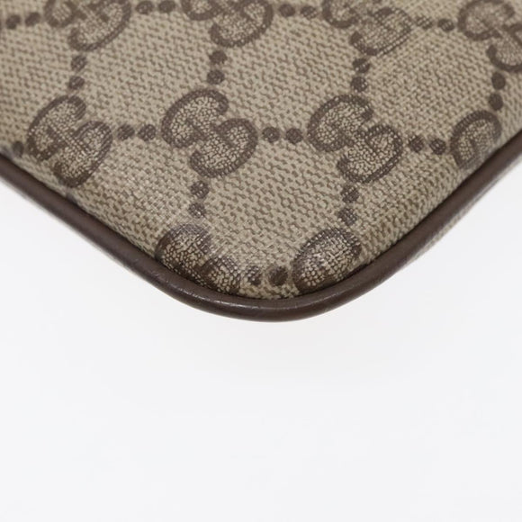 GUCCI GG Supreme Web Sherry Line Shoulder Bag PVC Beige Gold Auth ep5636