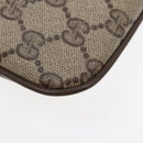 GUCCI GG Supreme Web Sherry Line Shoulder Bag PVC Beige Gold Auth ep5636-15