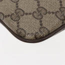 GUCCI GG Supreme Web Sherry Line Shoulder Bag PVC Beige Gold Auth ep5636-17