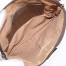 GUCCI GG Supreme Web Sherry Line Shoulder Bag PVC Beige Gold Auth ep5636-10