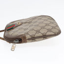 GUCCI GG Supreme Web Sherry Line Shoulder Bag PVC Beige Gold Auth ep5636-4