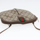 GUCCI GG Supreme Web Sherry Line Shoulder Bag PVC Beige Gold Auth ep5636-6