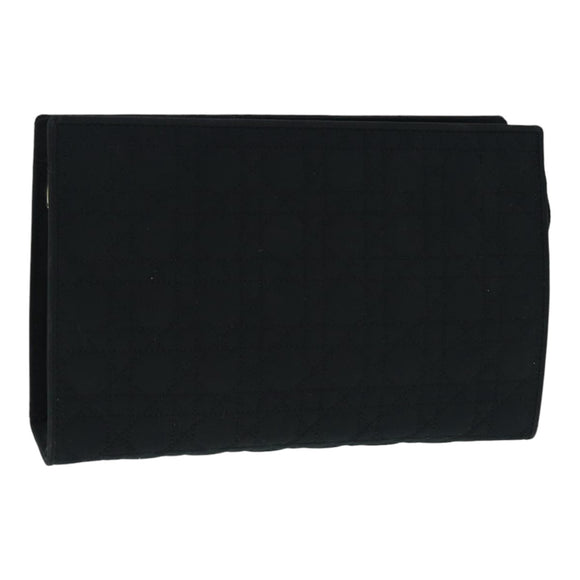Christian Dior Canage Pouch Nylon Black Gold Auth ep5643