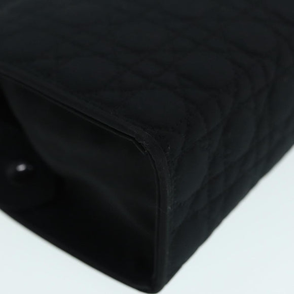 Christian Dior Canage Pouch Nylon Black Gold Auth ep5643