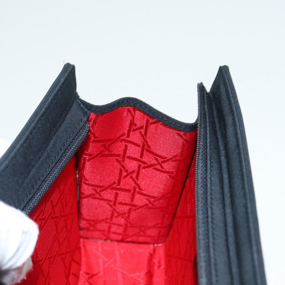 Christian Dior Canage Pouch Nylon Black Gold Auth ep5643