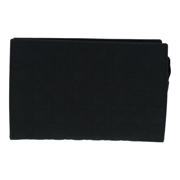 Christian Dior Canage Pouch Nylon Black Gold Auth ep5643