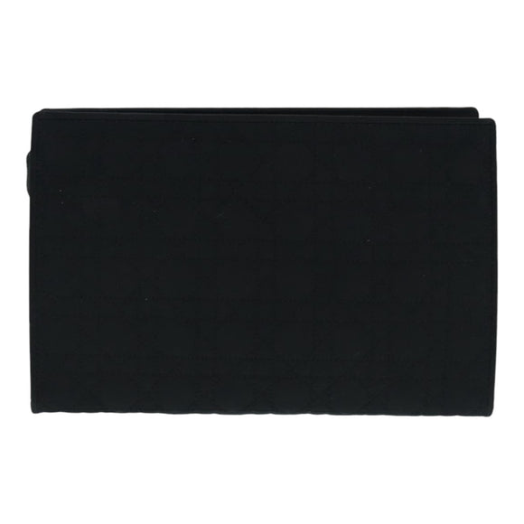 Christian Dior Canage Pouch Nylon Black Gold Auth ep5643