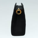 Christian Dior Canage Pouch Nylon Black Gold Auth ep5643-4