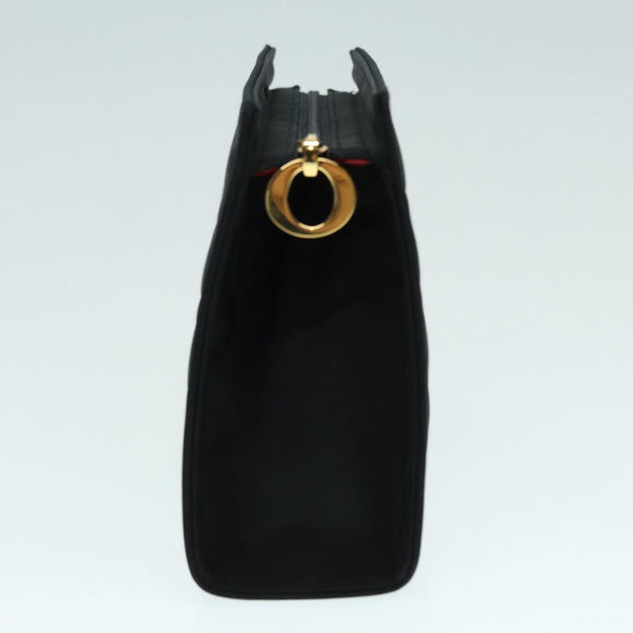 Christian Dior Canage Pouch Nylon Black Gold Auth ep5643