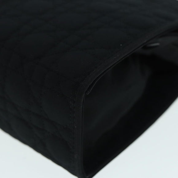 Christian Dior Canage Pouch Nylon Black Gold Auth ep5643