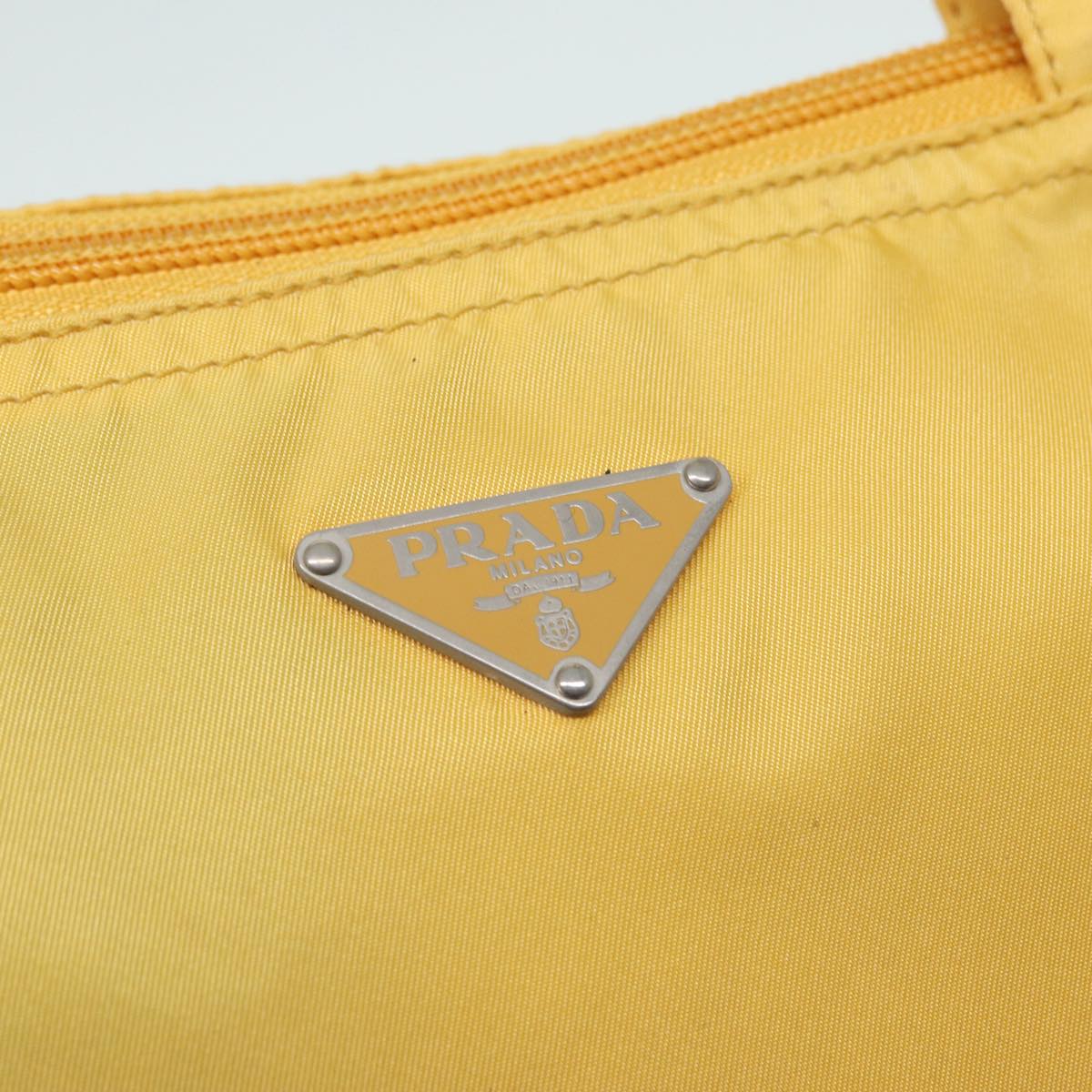 PRADA Tote Bag Nylon Yellow Auth ep5662